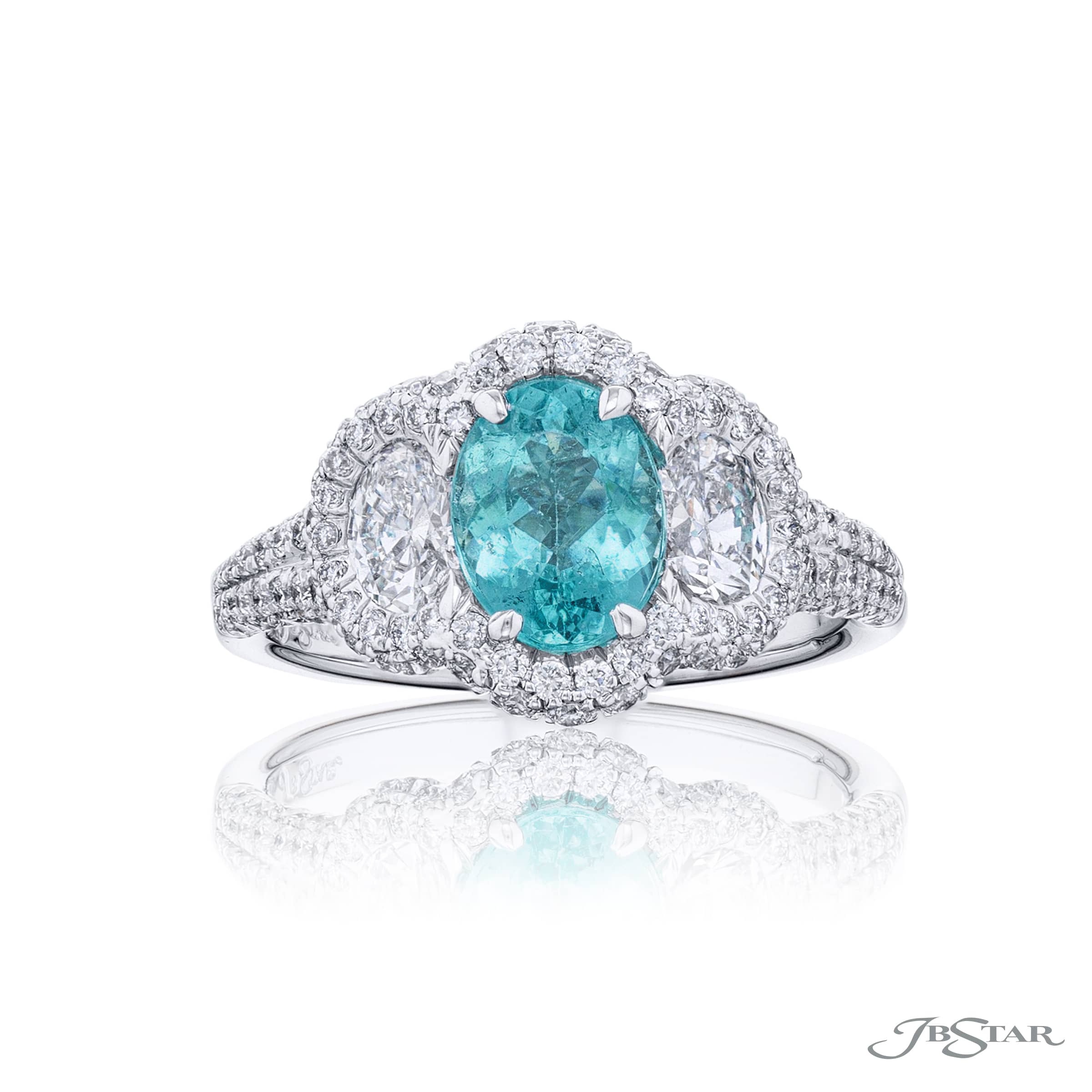 PLATINUM PARAIBA AND DIAMOND RING