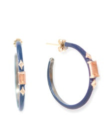 ENAMEL HOOP WITH IMPERIAL TOPAZ EARRINGS