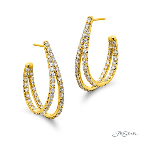 18K YELLOW GOLD DIAMOND EARRINGS