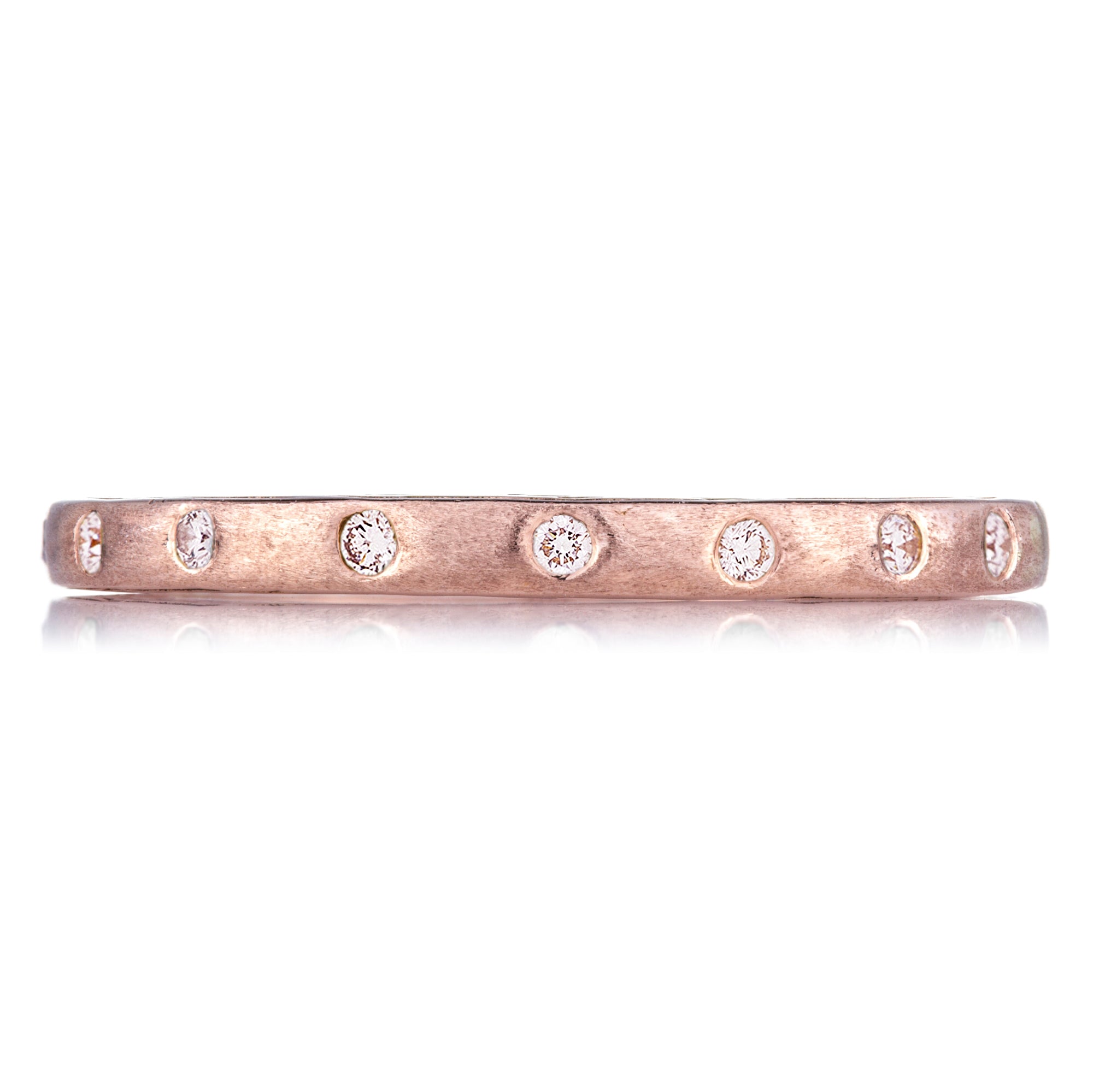 18K ROSE GOLD DUNES NARROW WHITE DIAMOND BAND