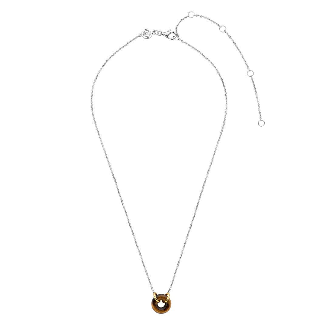 Tisento Milano Sterling Silver gold plated BrownNecklace