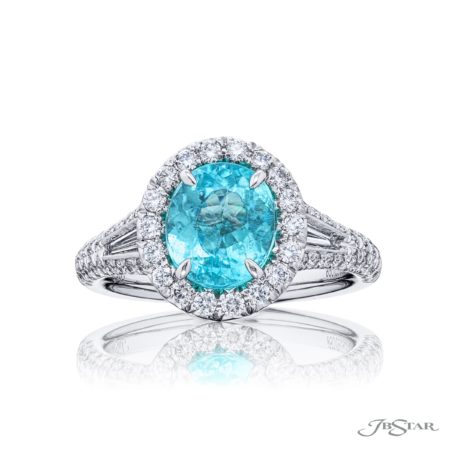 PLATINUM PARAIBA AND DIAMOND RING