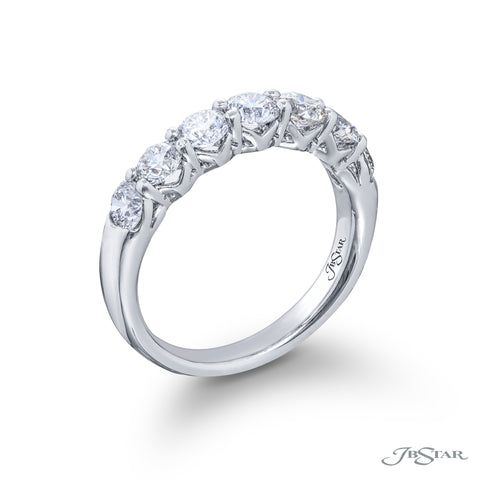 PLATINUM 7 STONE ROUND BRILLIANT DIAMOND BAND