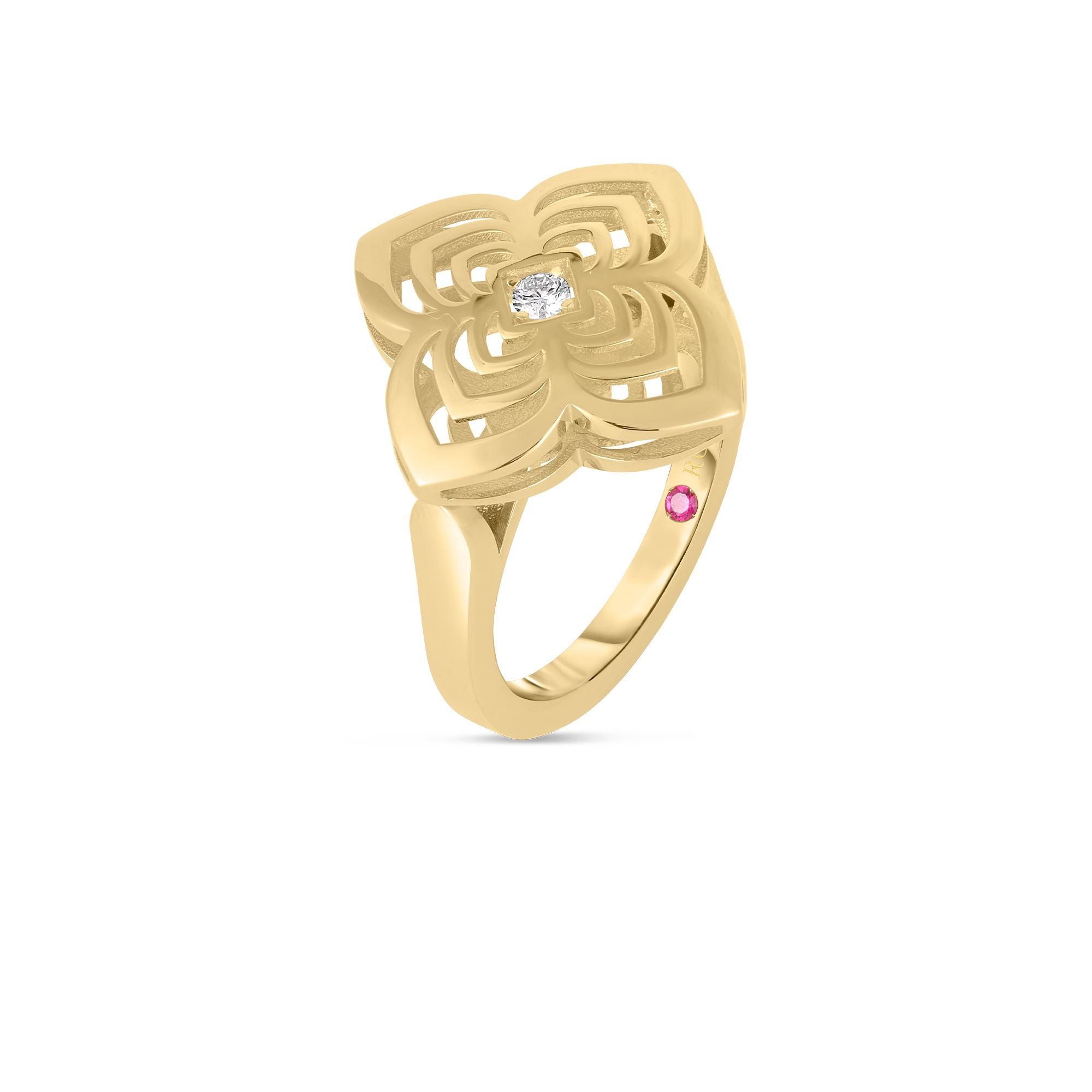 18K YELLOW GOLD AND DIAMOND PALAZZO DUCALE RING