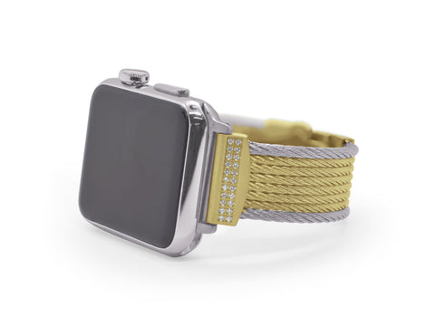 ALOR GOLD CABLE 8-ROW APPLE WATCH® BAND WITH DIAMONDS (FITS 38-42MM WATCH)