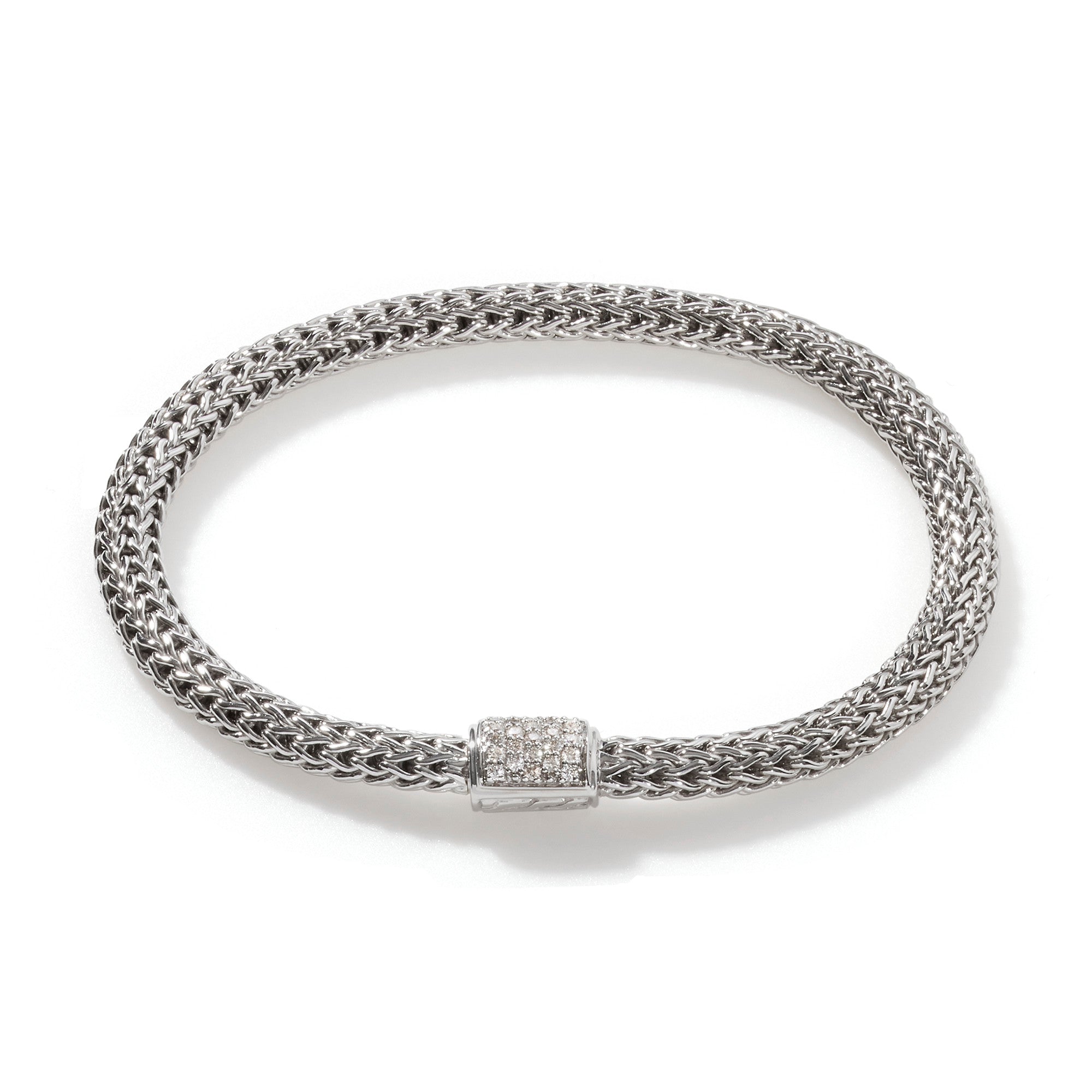 STERLING SILVER AND DIAMOND ICON BRACELET