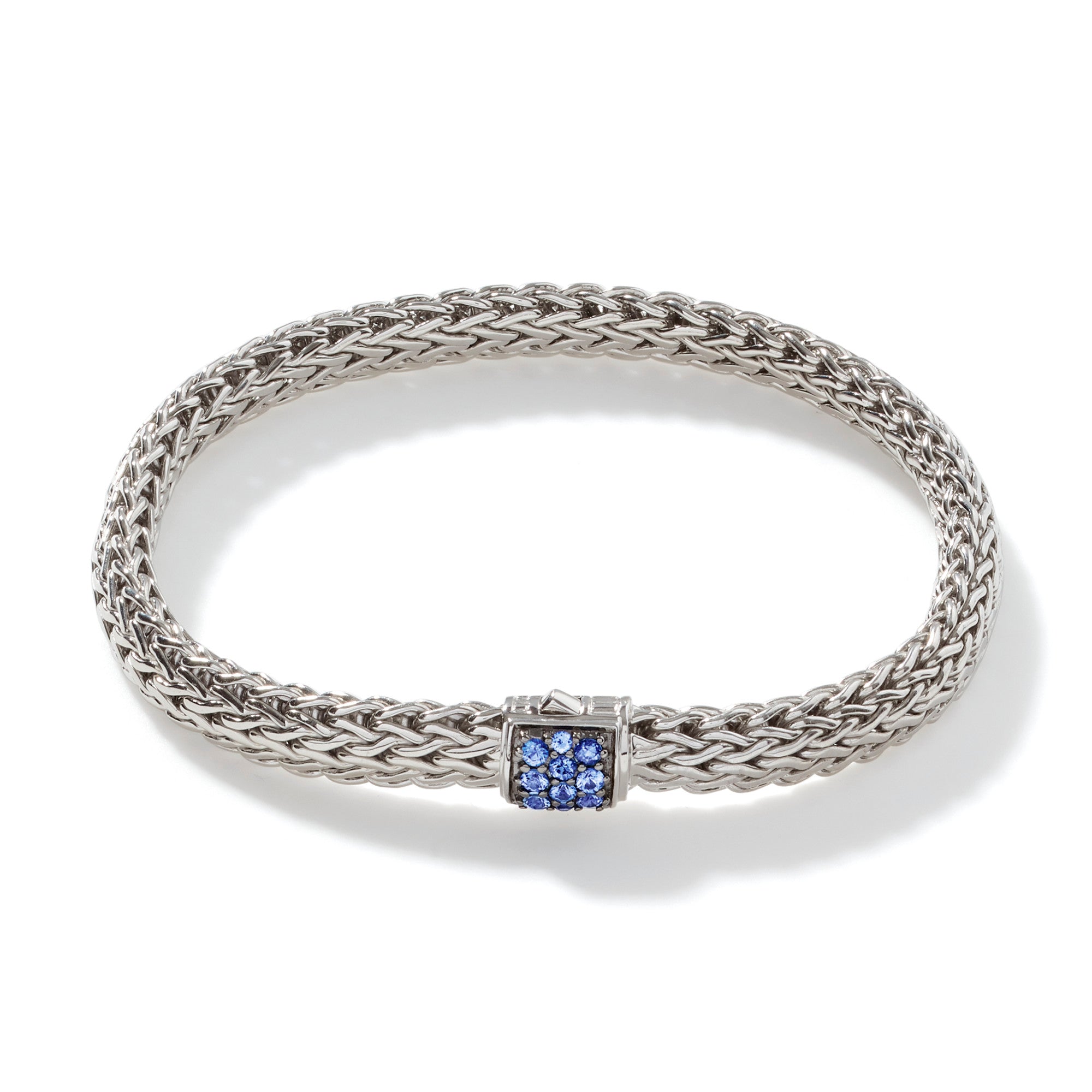 STERLING SILVER AND BLUE SAPPHIRE ICON BRACELET 6.5MM