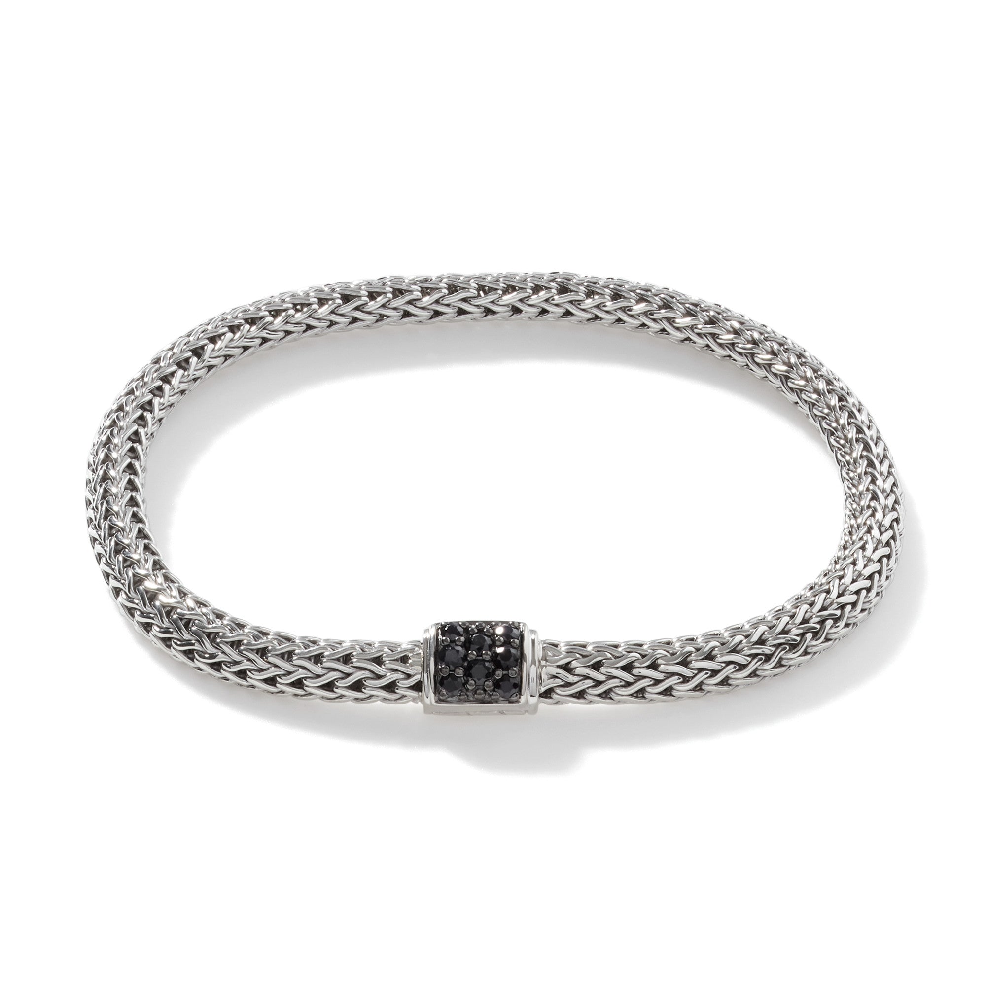 STERLING SILVER AND BLACK SAPPHIRE ICON BRACELET