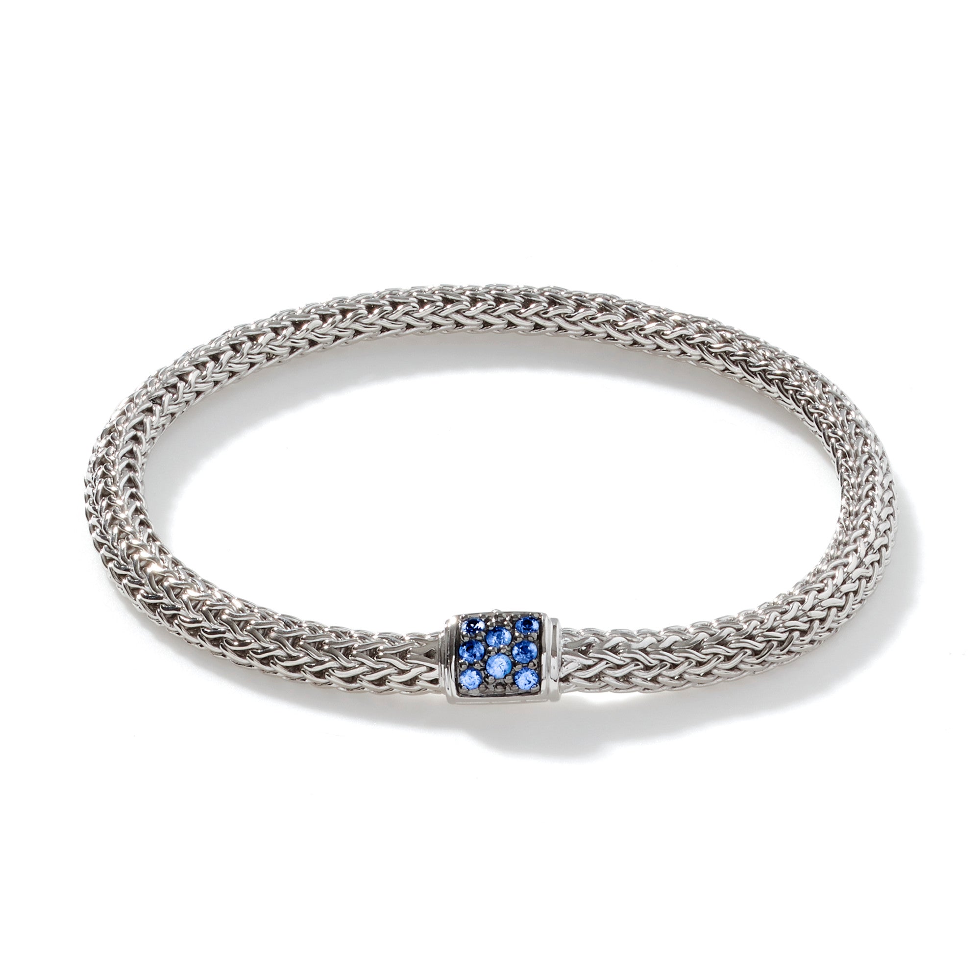 STERLING SILVER ICON BRACELET WITH BLUE SAPPHIRE