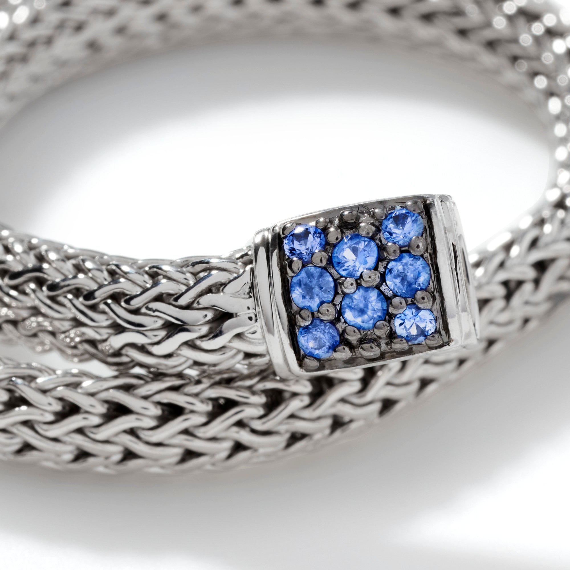 STERLING SILVER ICON BRACELET WITH BLUE SAPPHIRE