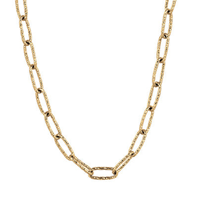 18K 18-INCH TEXTURED BIG LINK FANCY CHAIN