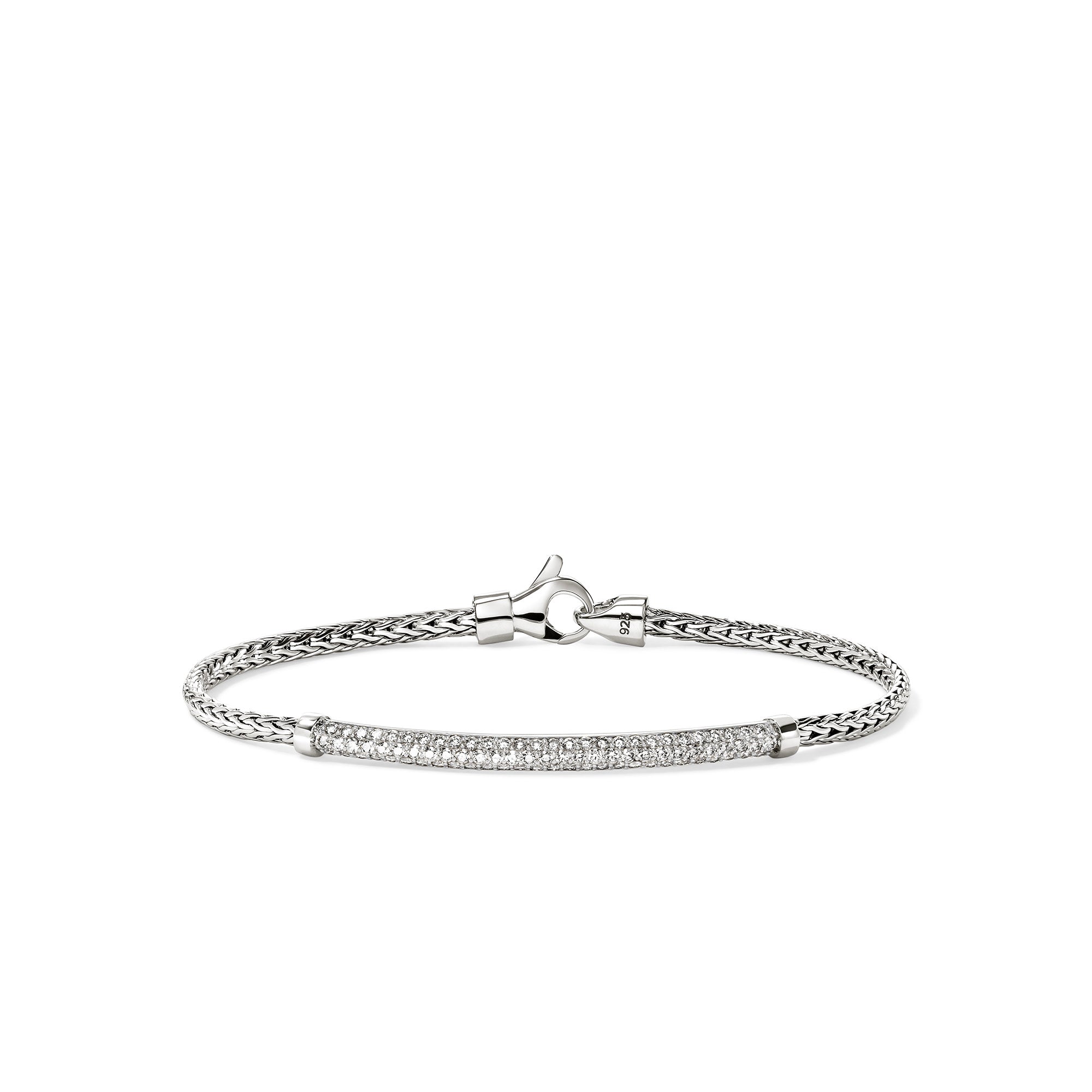 JH Essential Pavé Bracelet, Sterling Silver, Diamonds, 2.5MM