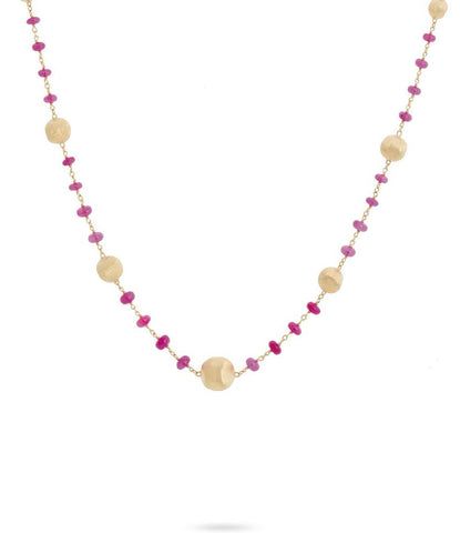 18K YELLOW GOLD AND RUBY NECKLACE