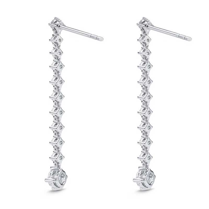 18KW DIAMOND DROP EARRINGS 1.09CTW