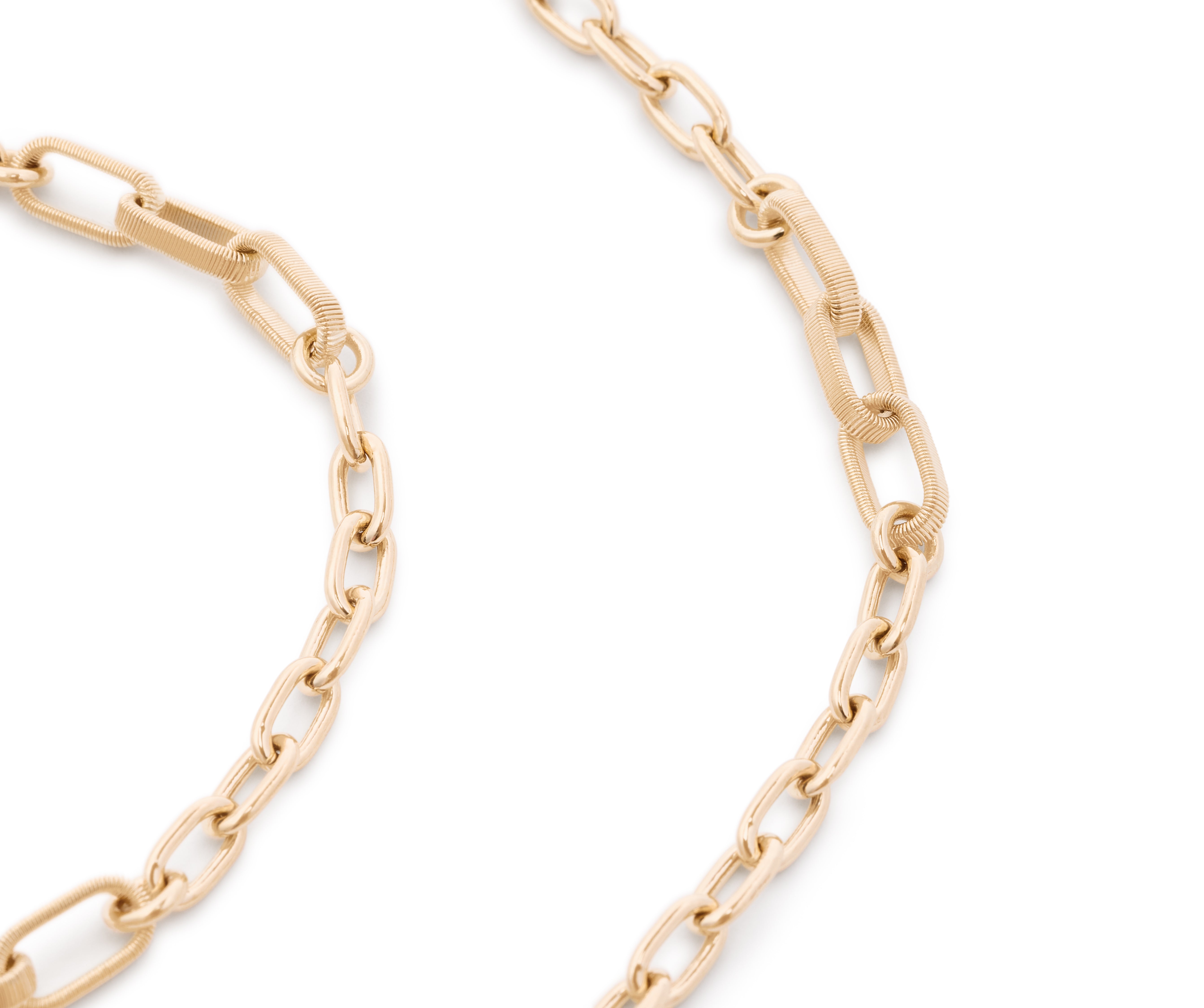 18K YELLOW GOLD UNISEX COIL SMALL LINK NECKLACE FROM THE UOMO COLLECTION