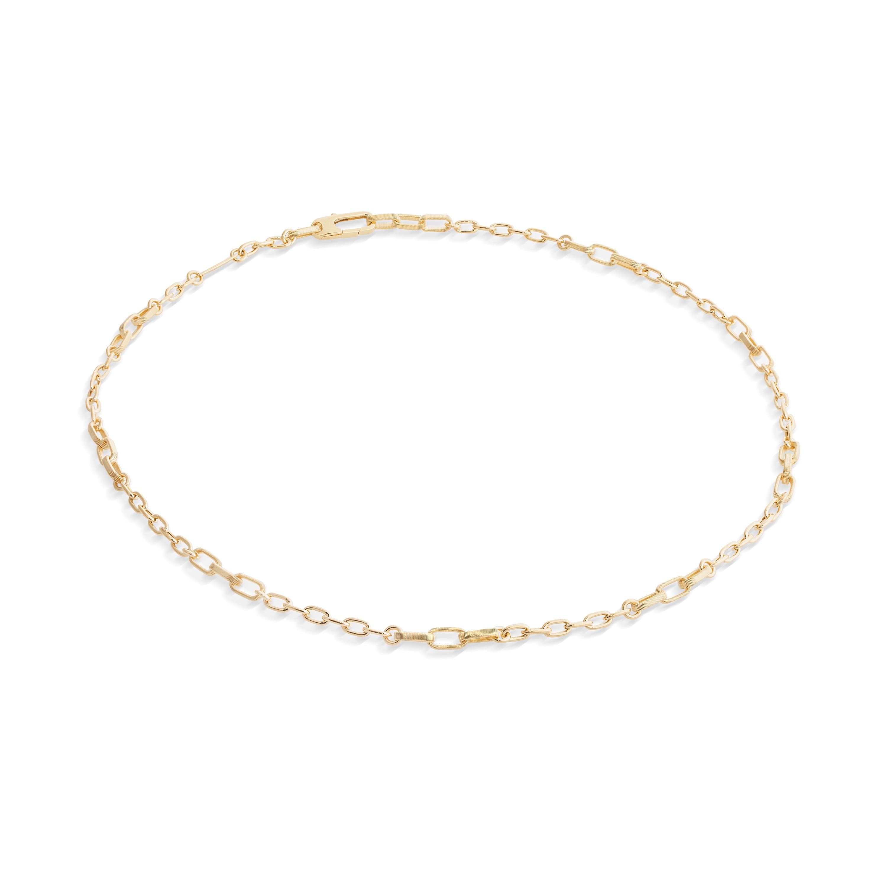 18K YELLOW GOLD UNISEX COIL SMALL LINK NECKLACE FROM THE UOMO COLLECTION