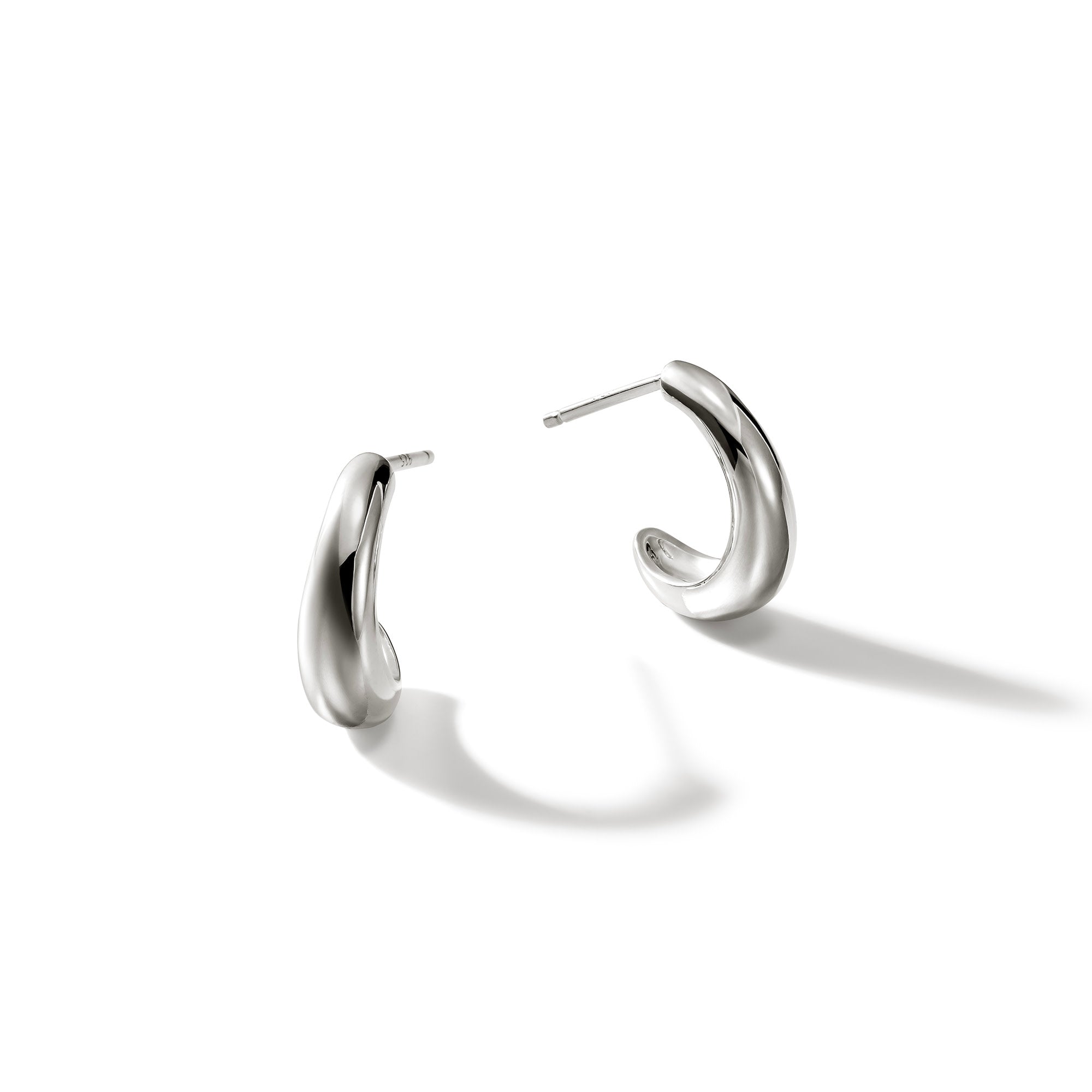 Surf J Hoop Earring, Sterling Silver, Small