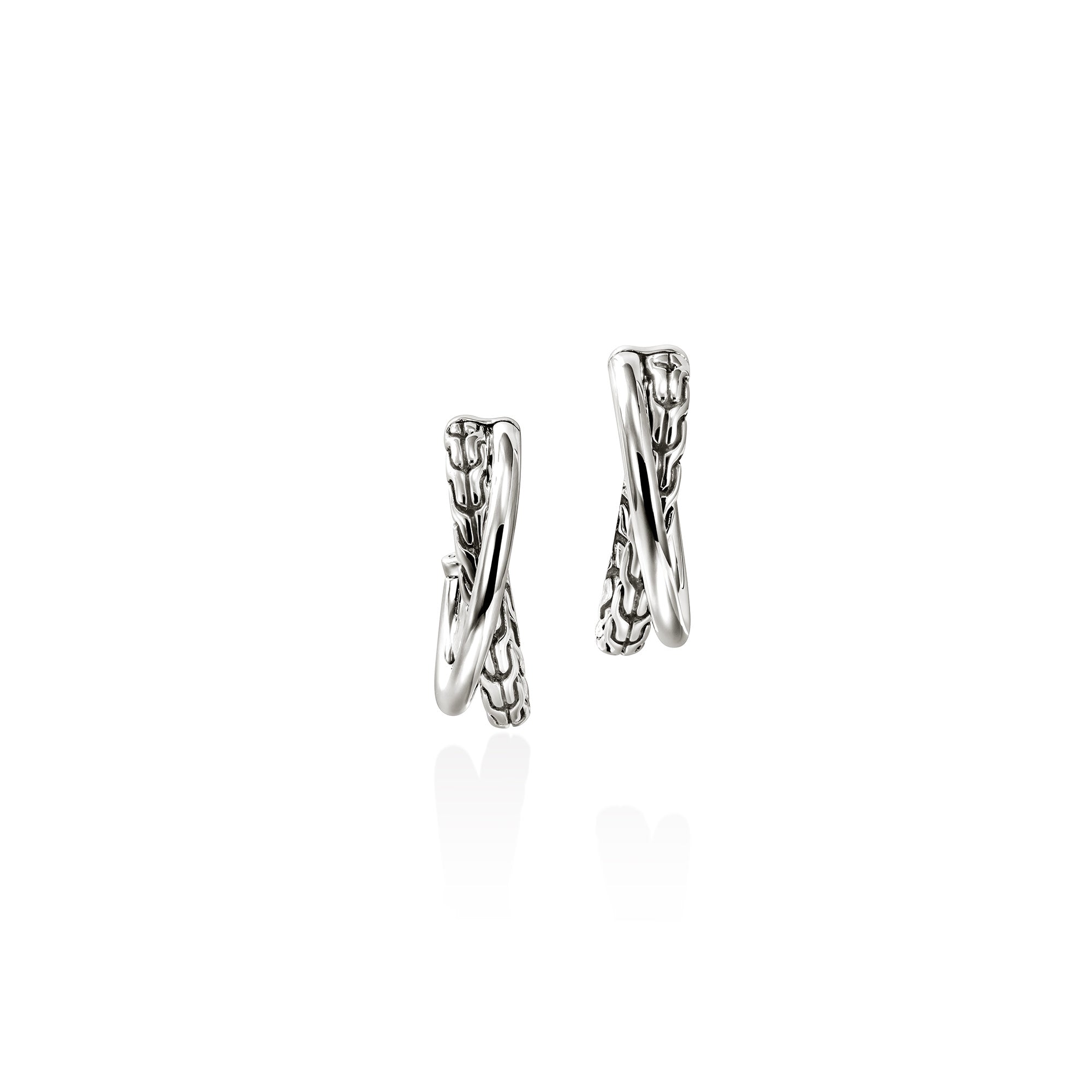 JH ESSENTIAL CROSSOVER EARRING, STERLING SILVER, 20.5MM