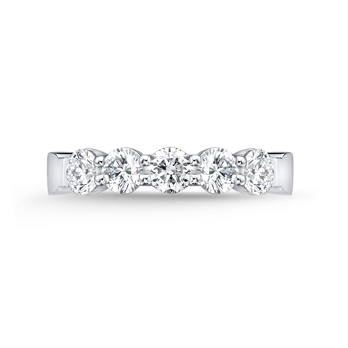 18K WHITE GOLD 5-STONE DIAMOND BAND