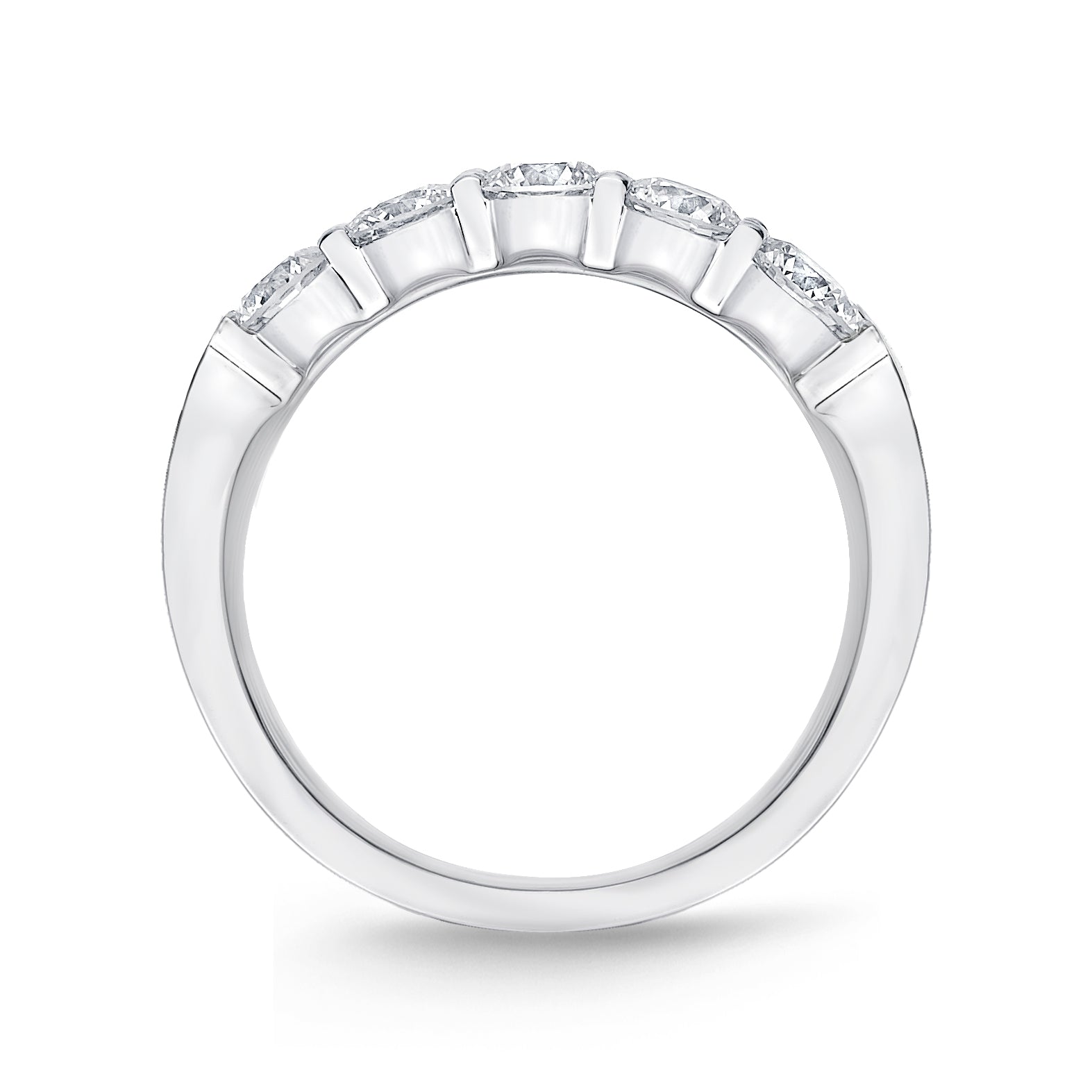 18K WHITE GOLD 5-STONE DIAMOND BAND