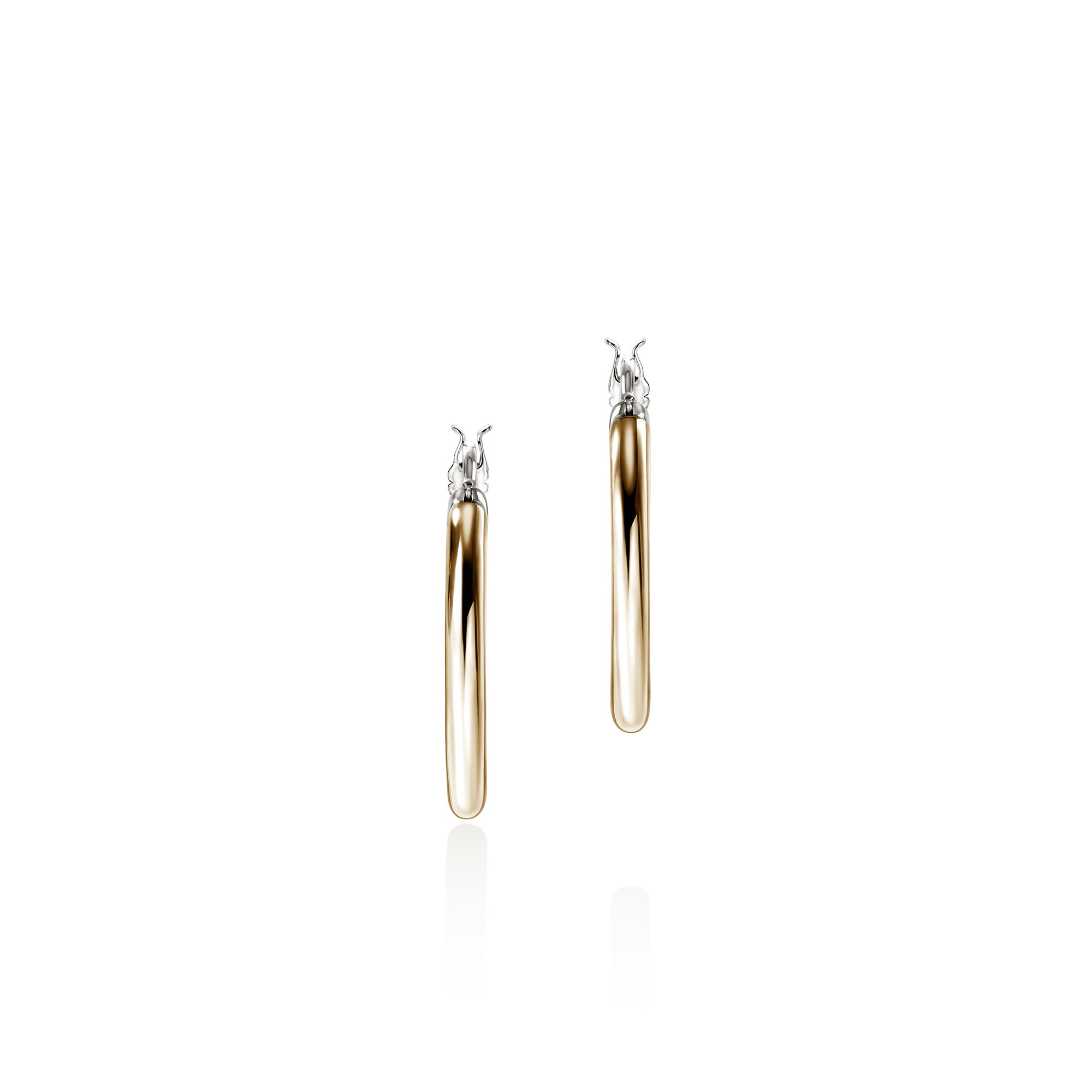 JH ESSENTIAL HOOP EARRING, GOLD, STERLING SILVER, 18MM