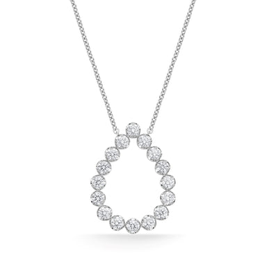 Pear Diamond Pendant Necklace 18K Yellow Gold/ Platinum 1.11Ct