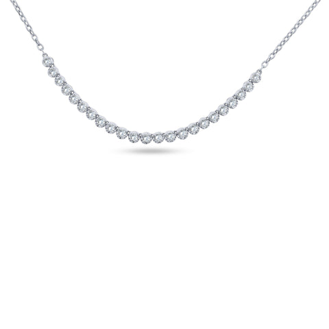 18K WHITE GOLD MINI DIAMOND RIVIERA NECKLACE