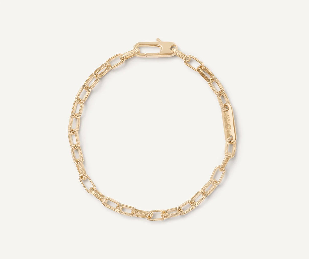 18K YELLOW GOLD COIL OPEN CHAIN MINI LINK BRACELET