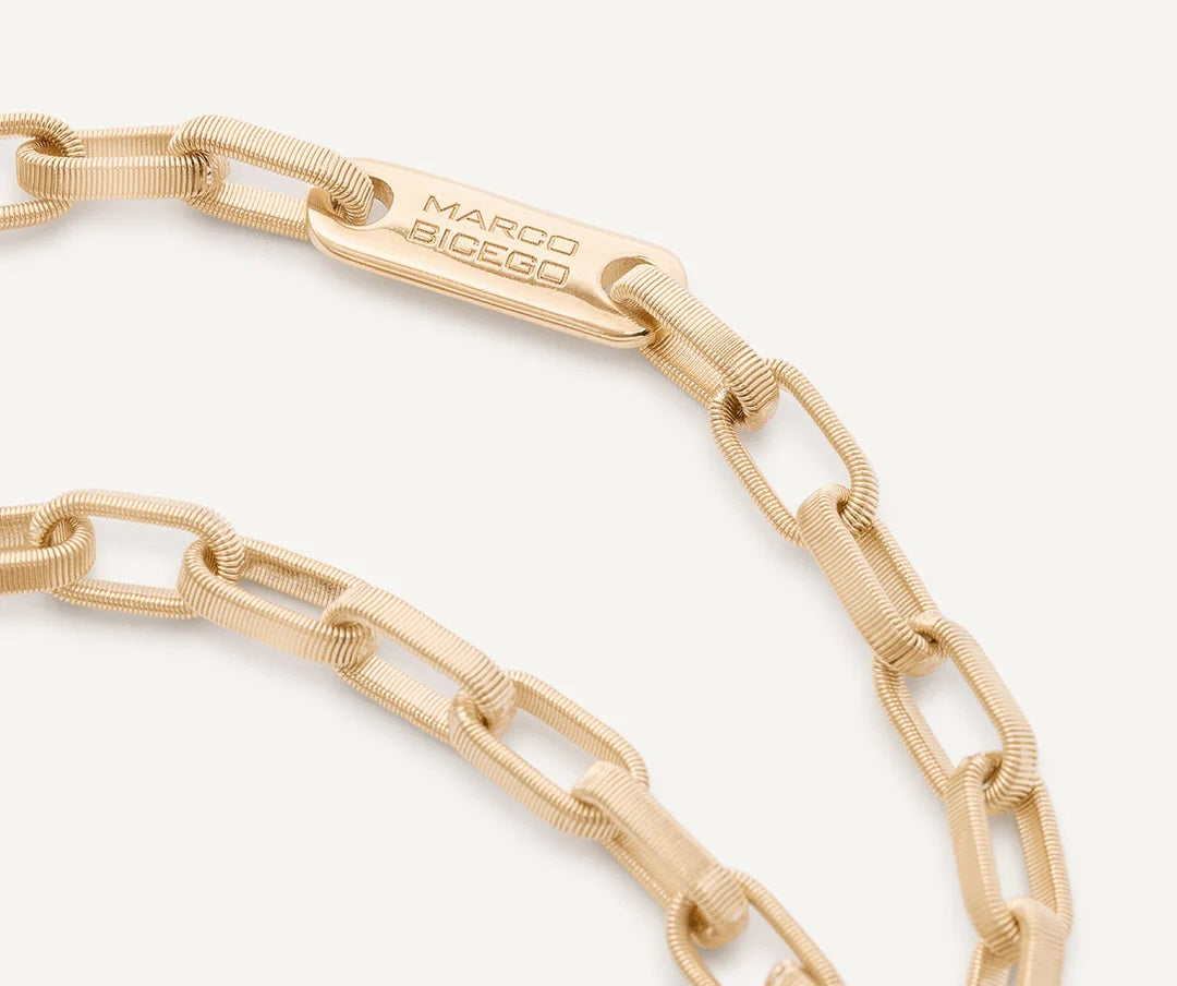 18K YELLOW GOLD COIL OPEN CHAIN MINI LINK BRACELET