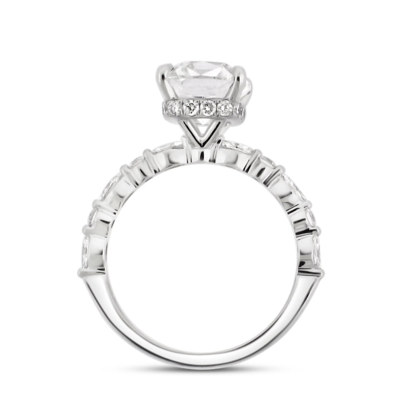 PRIVE' 18K WHITE GOLD LAB GROWN ROUND BRILLIANT DIAMOND ENGAGEMENT RING