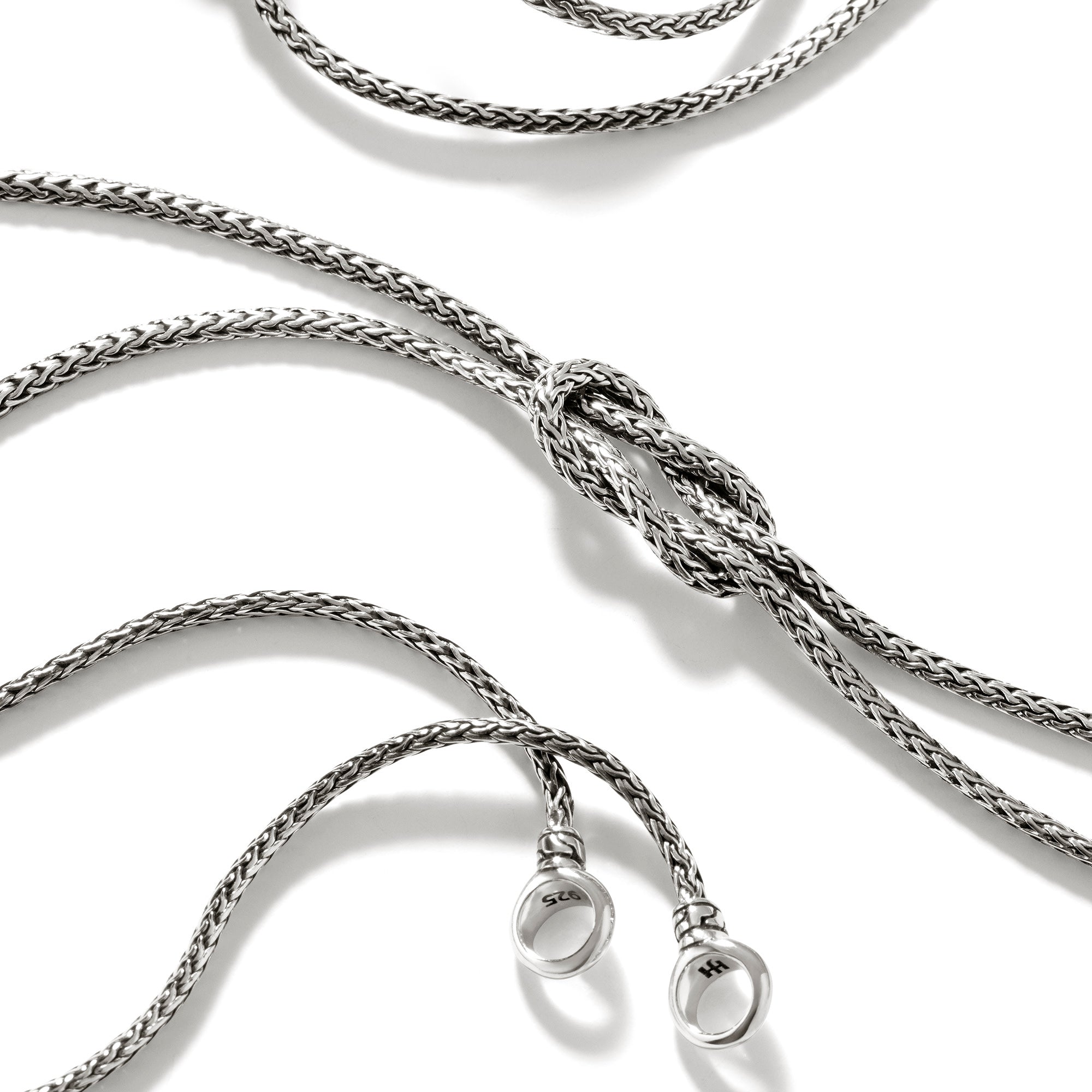 Love Knot Convertable Necklace, Silver, 3.6MM