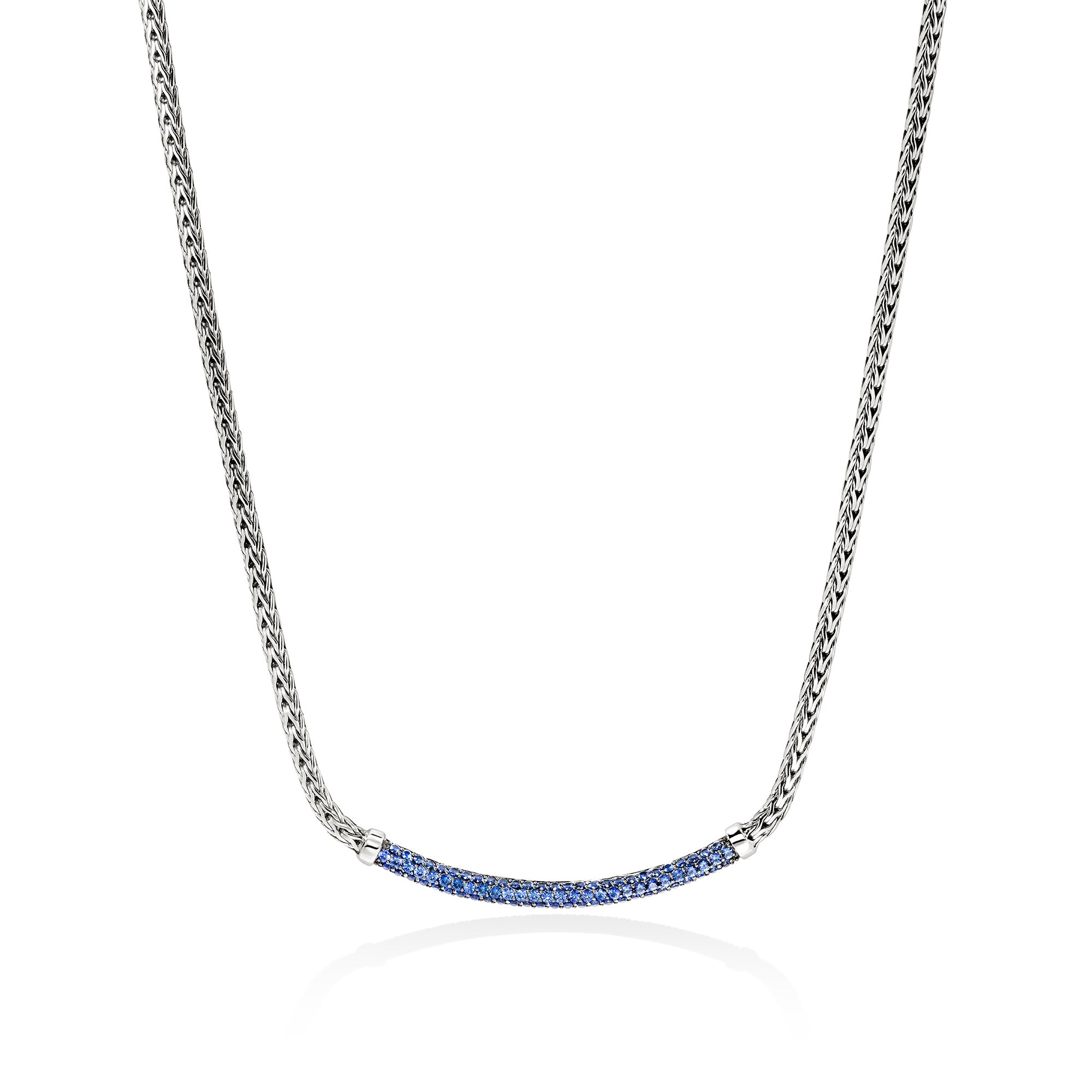 JH ESSENTIAL STERLING SILVER BLUE SAPPHIRE NECKLACE