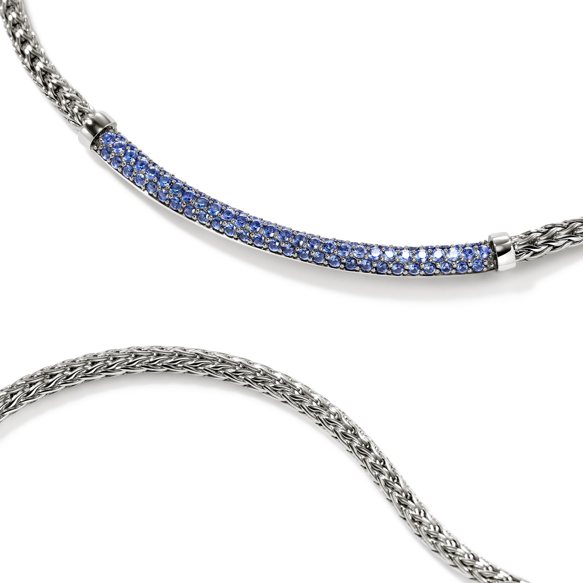 JH ESSENTIAL STERLING SILVER BLUE SAPPHIRE NECKLACE