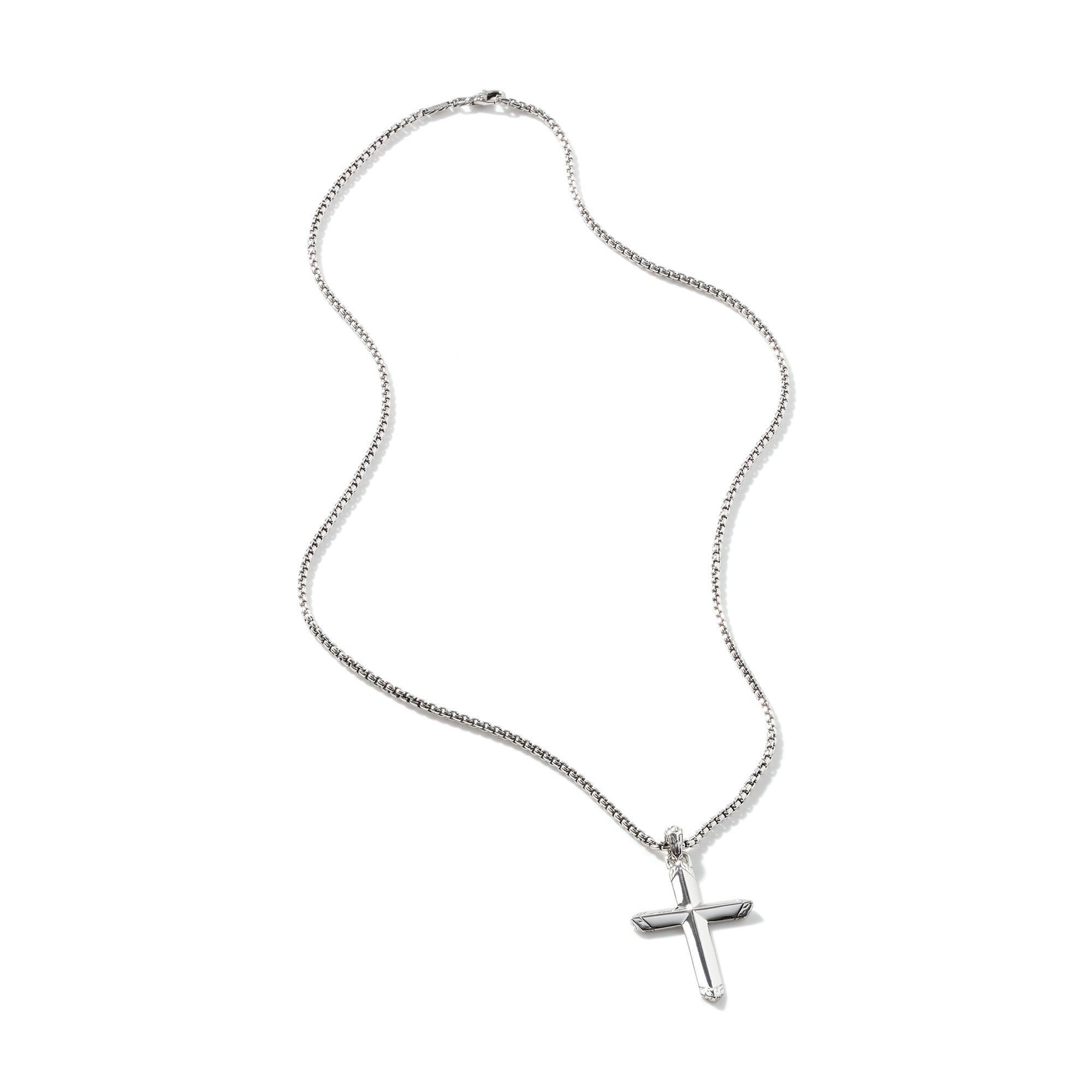 STERLING SILVER CROSS PENDANT NECKLACE