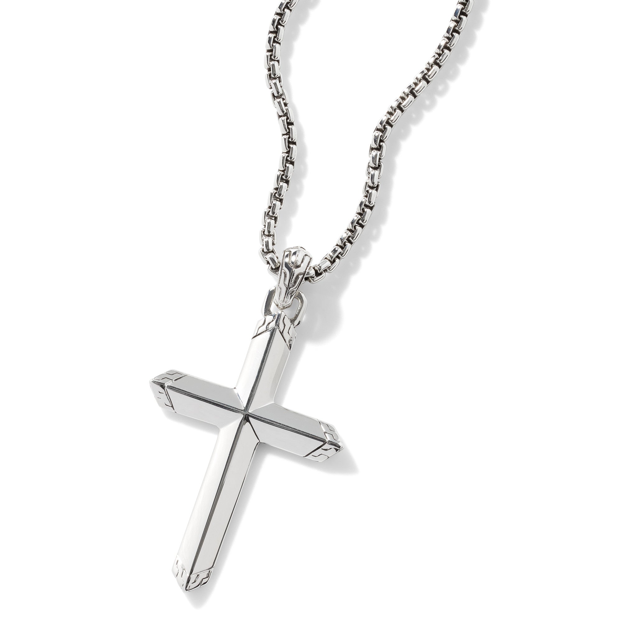 STERLING SILVER CROSS PENDANT NECKLACE