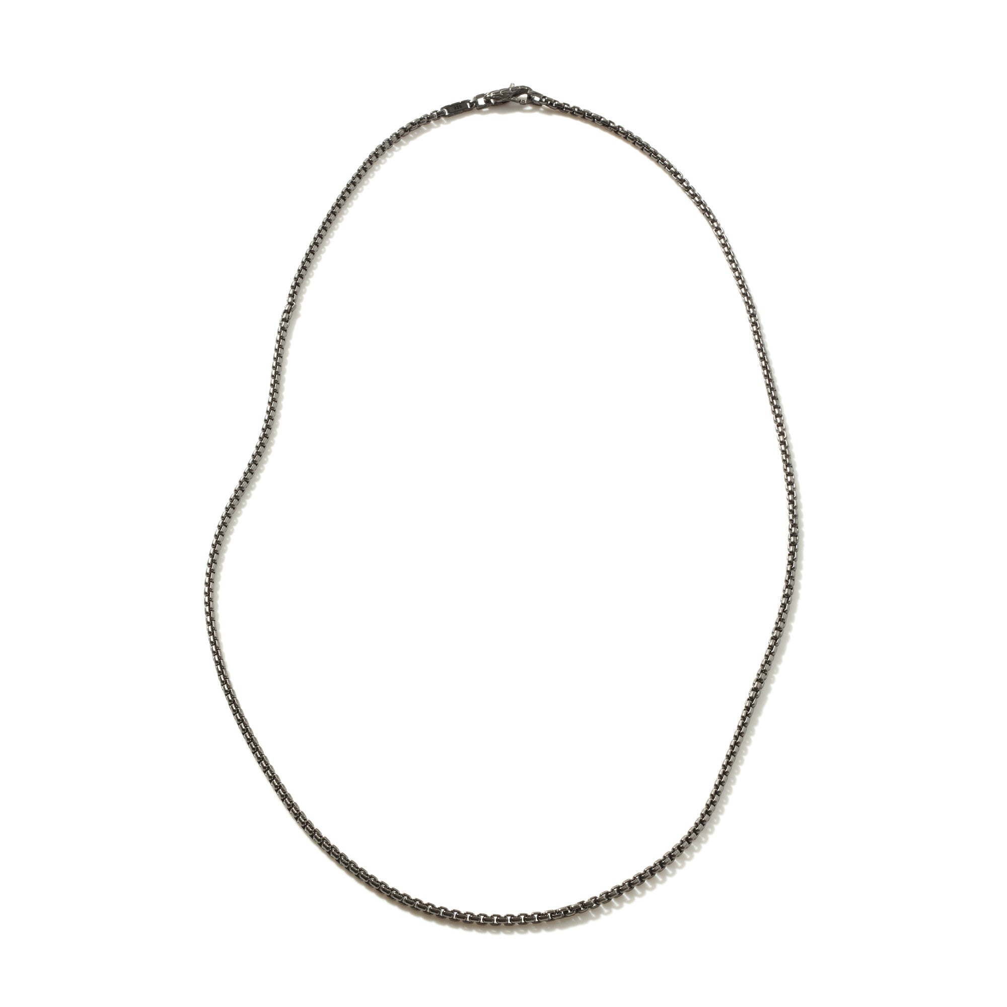 DARK STERLING SILVER 2.7MM 22 INCH BOX CHAIN NECKLACE