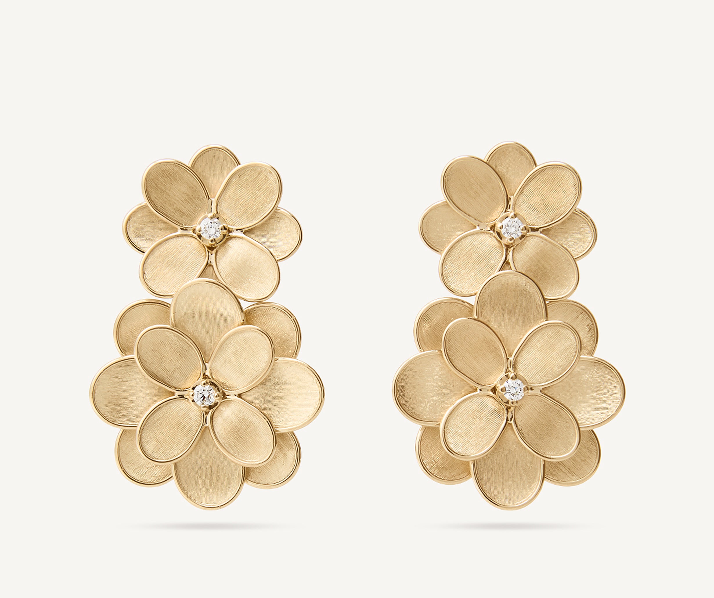 18K YELLOW GOLD PETALI DIAMOND DROP EARRINGS