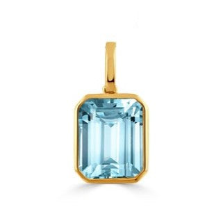 18K YELLOW GOLD SKY BLUE TOPAZ NECKLACE