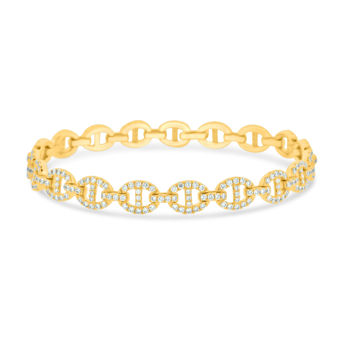 18KY DIAMOND LINK BRACELET 2.50CT