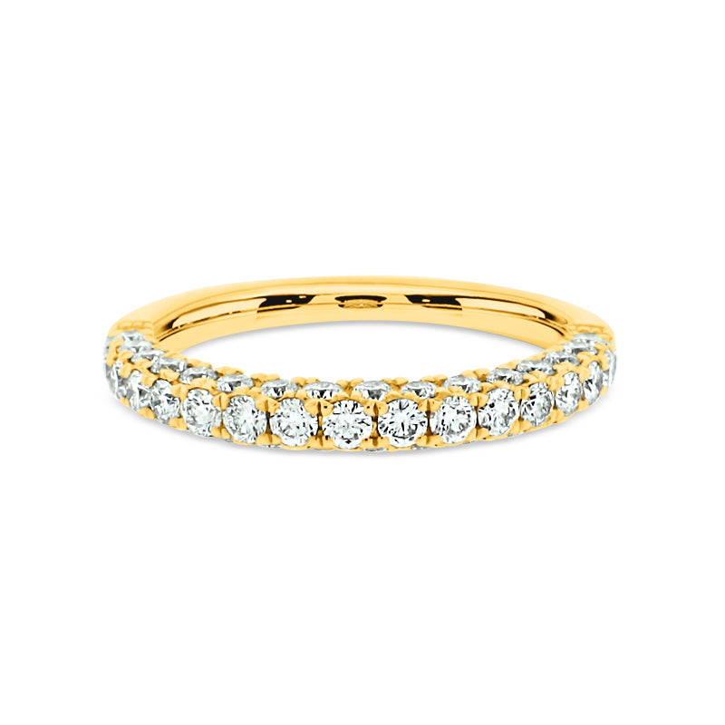 18K YELLOW GOLD 3-SIDED DIAMOND BAND