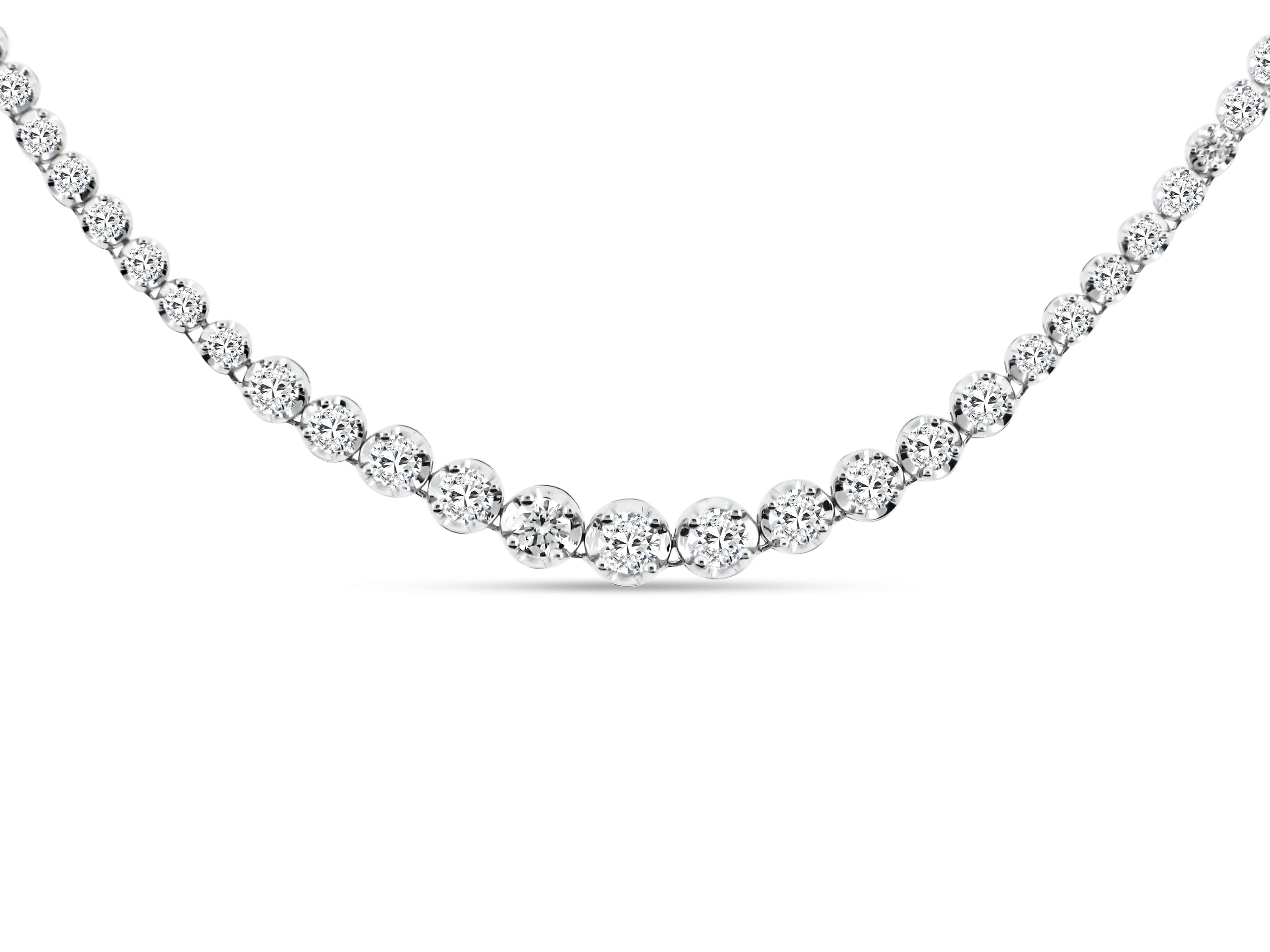 PRIVE' 18K WHITE GOLD 'STARLITE'  DIAMOND RIVIERA TENNIS NECKLACE