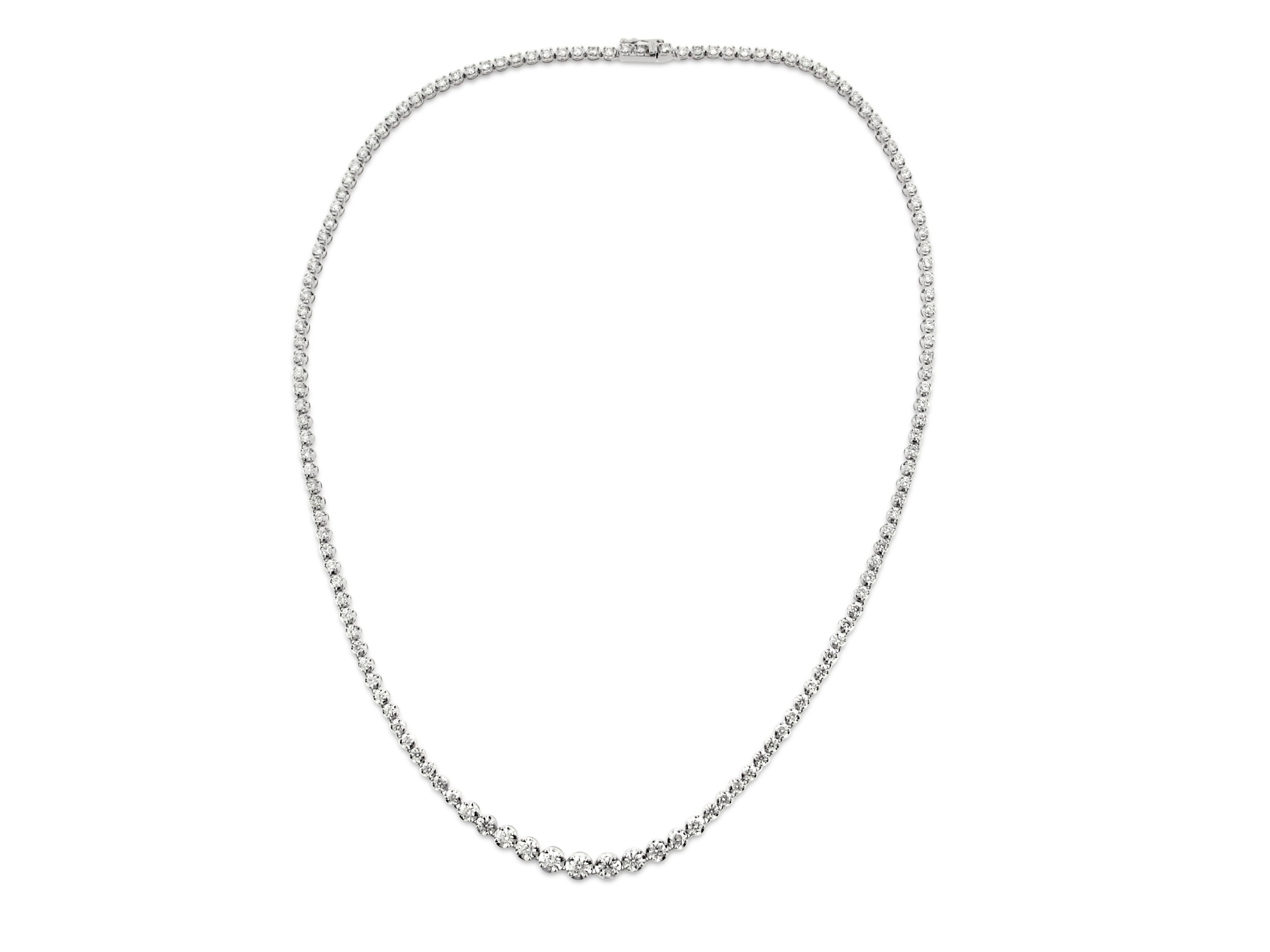 PRIVE' 18K WHITE GOLD 'STARLITE'  DIAMOND RIVIERA TENNIS NECKLACE