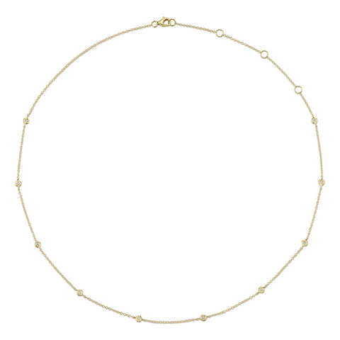 14K YELLOW GOLD DIAMOND BY THE YARD NECKLACE