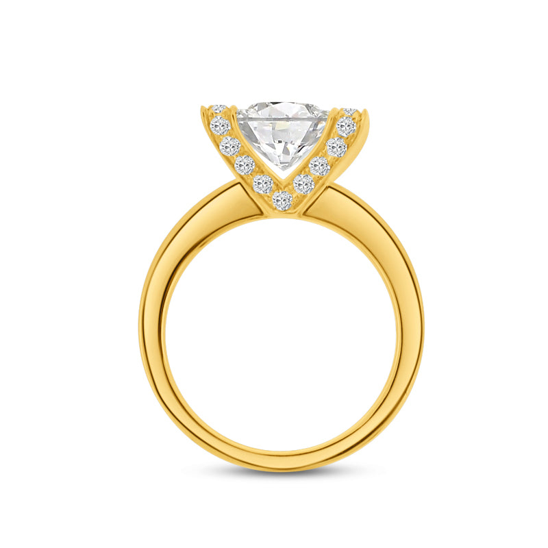 3.00CT RADIANT CUT LABGROWN DIAMOND RING IN 18K YELLOW GOLD