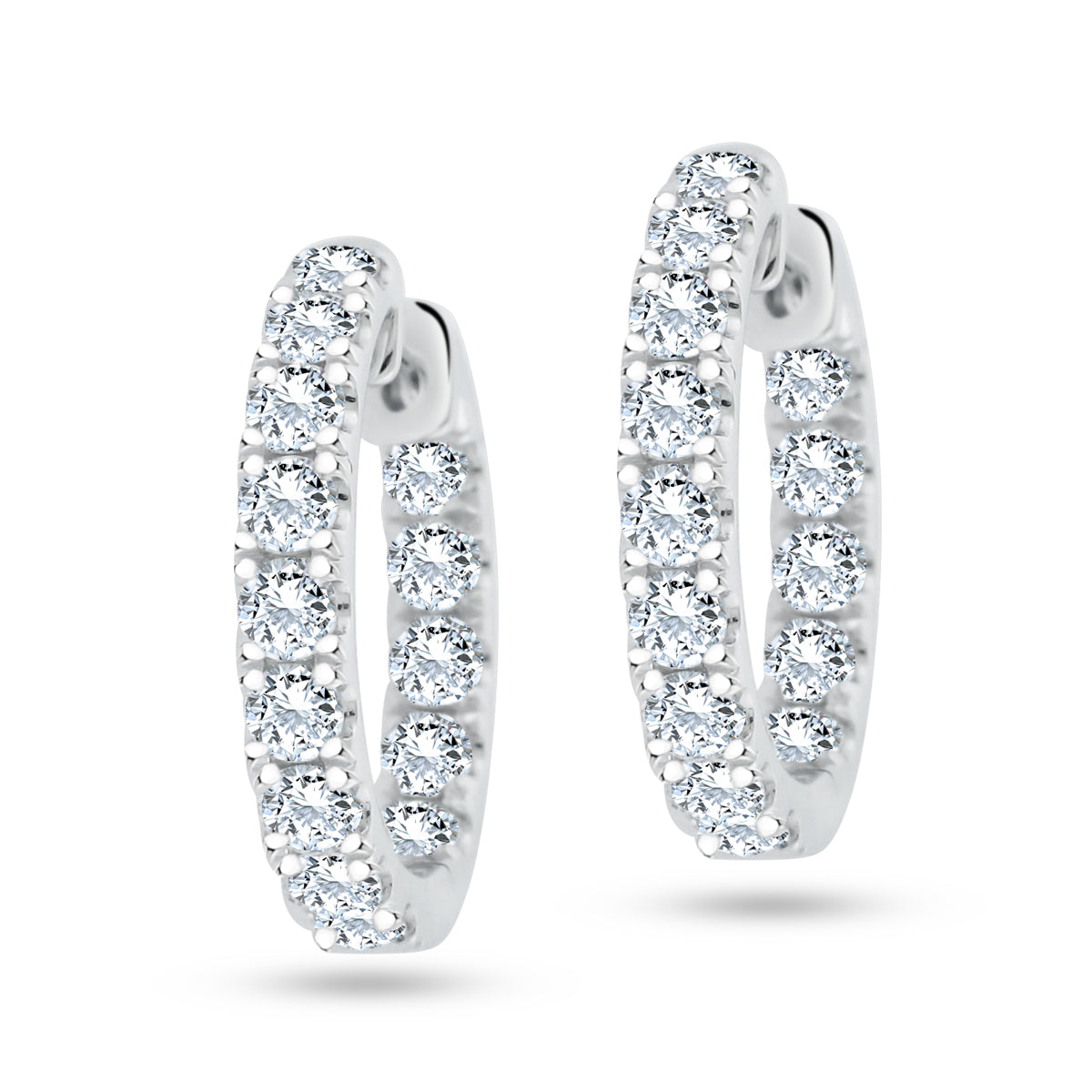 18KW INSIDE OUT DIAMOND HOOPS 2.97CT