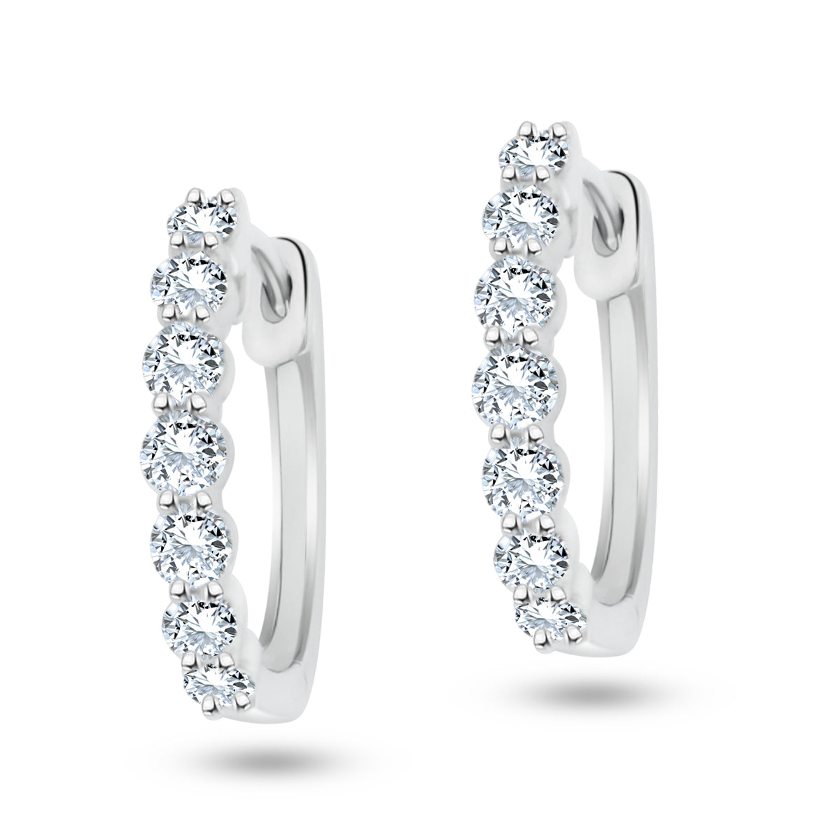 18KW DIAMOND HOOPS .76CT