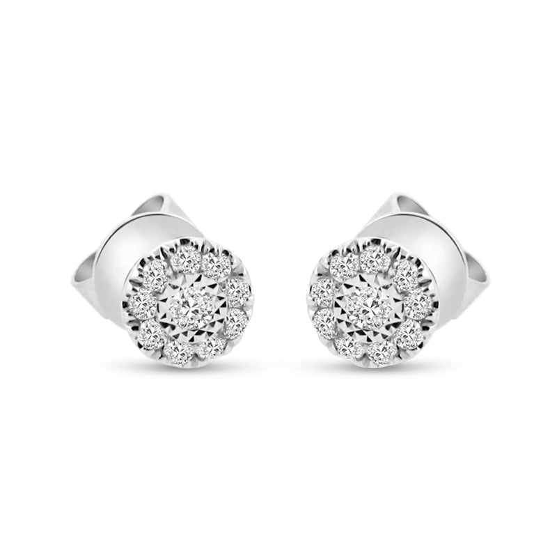 PRIVE' 18K WHITE GOLD DIAMOND STUD EARRINGS