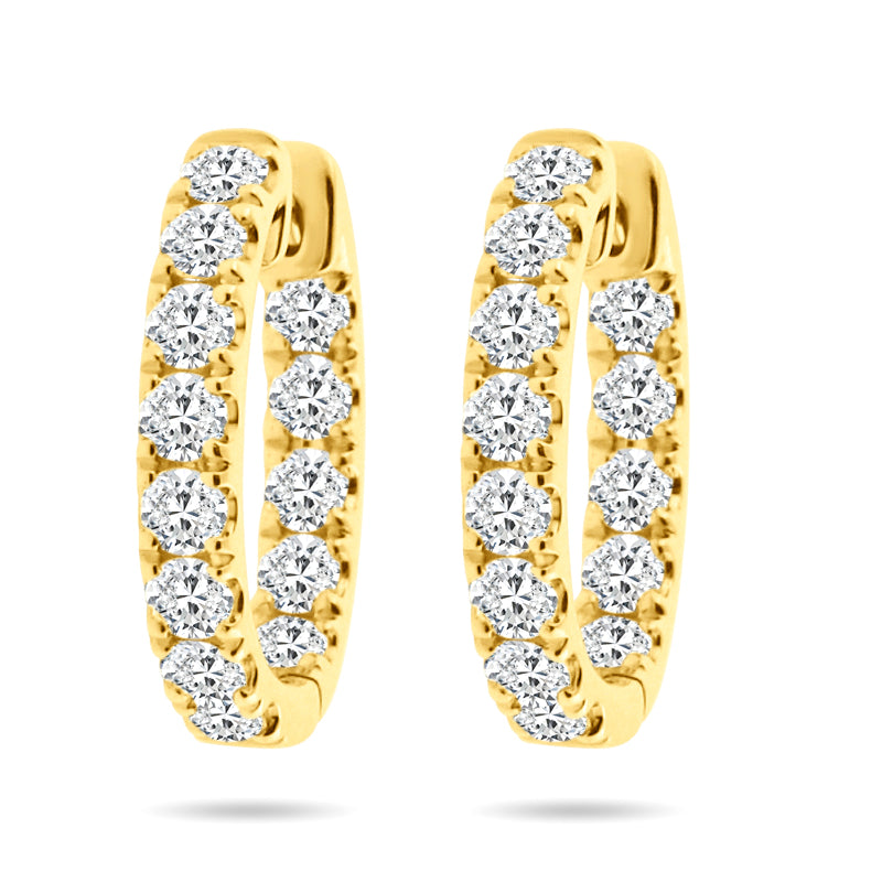 PRIVE' 18K YELLOW GOLD DIAMOND ODESSA HOOPS