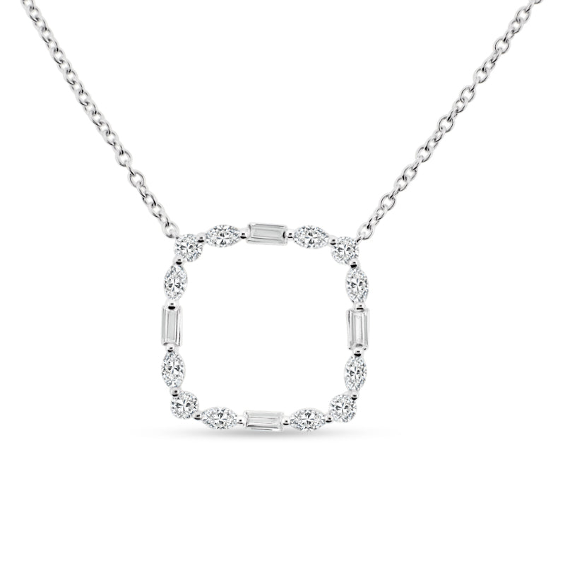 PRIVE' 18K WHITE GOLD DIAMOND OPEN SPACE NECKLACE