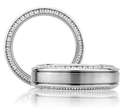 A.JAFFE METROPOLITAN MODERN PROFILE CHANNEL SET MEN'S DIAMOND BAND 1.1